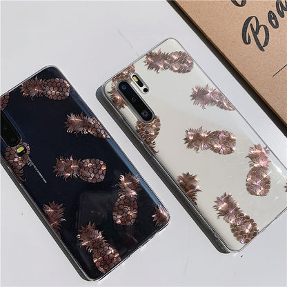 Huawei Phone Case, Pineapple & Bronzing Leaves Design