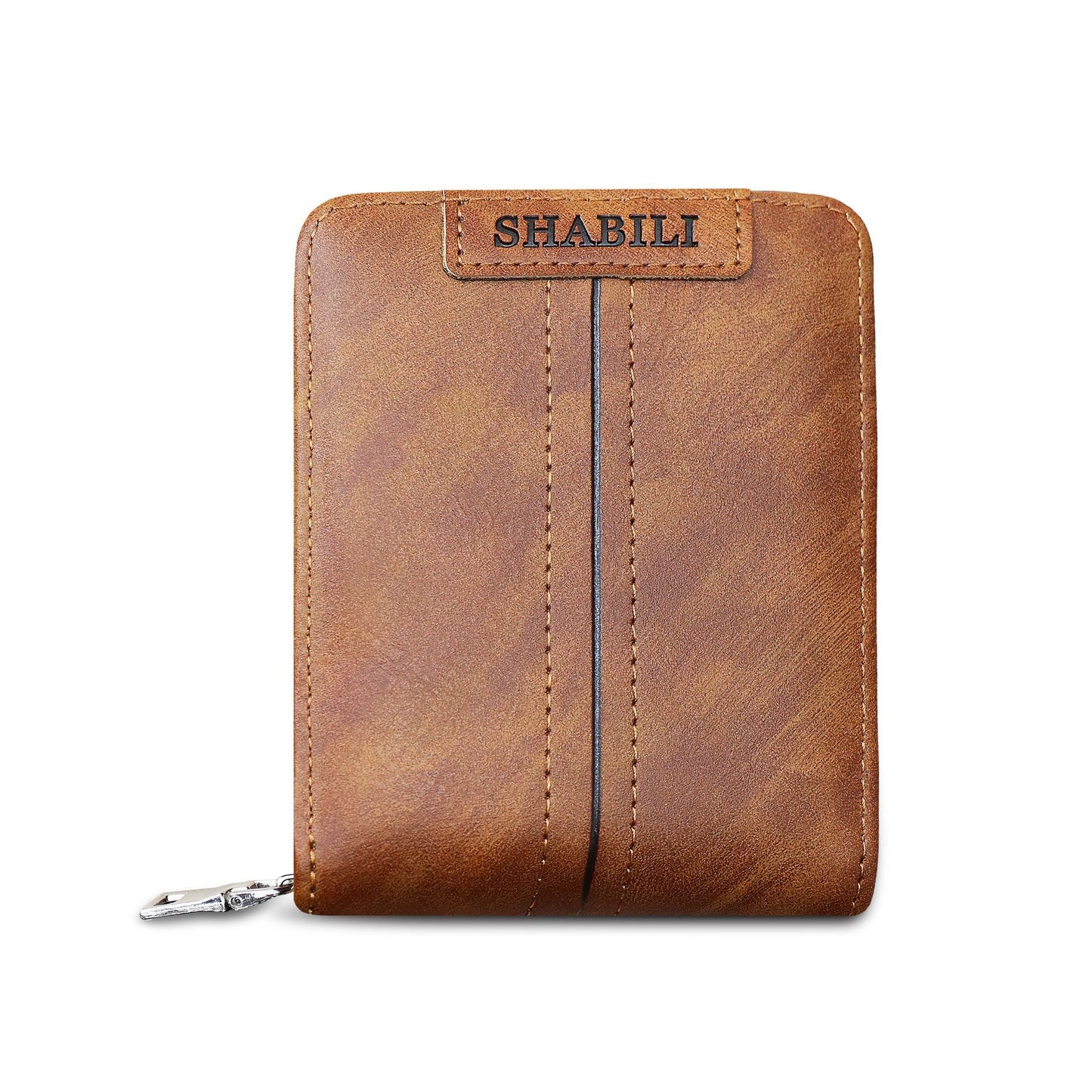 Men's Fashion Short Wallet: Horizontal Style, Zipper, Multi-Card