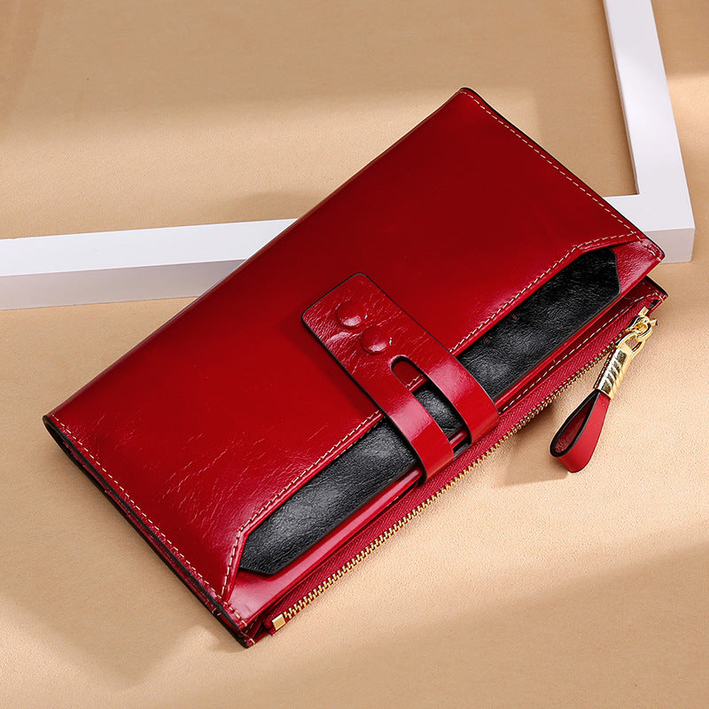 Women's Multi-Card Buckle Long Leather Wallets