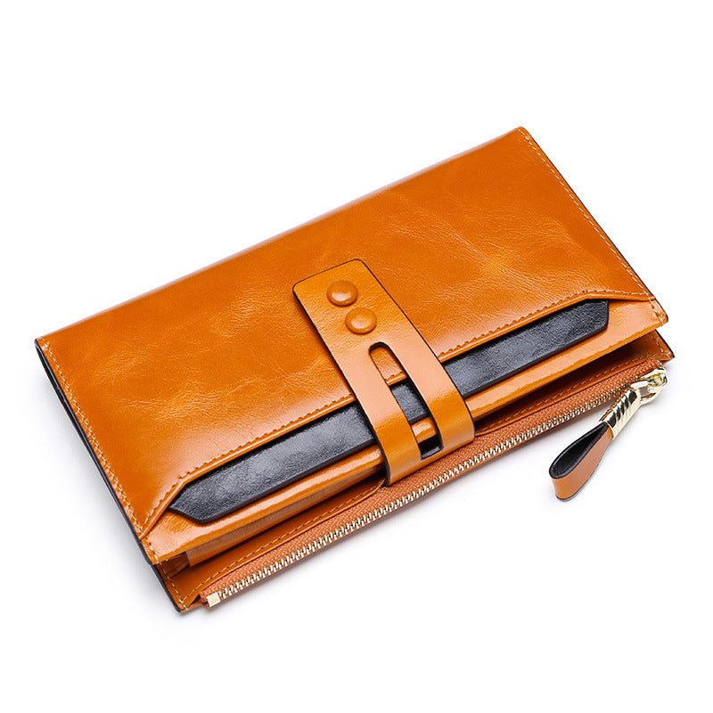 Women's Multi-Card Buckle Long Leather Wallets