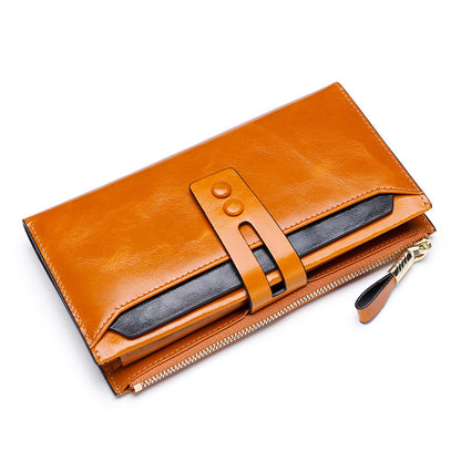 Women's Multi-Card Buckle Long Leather Wallets