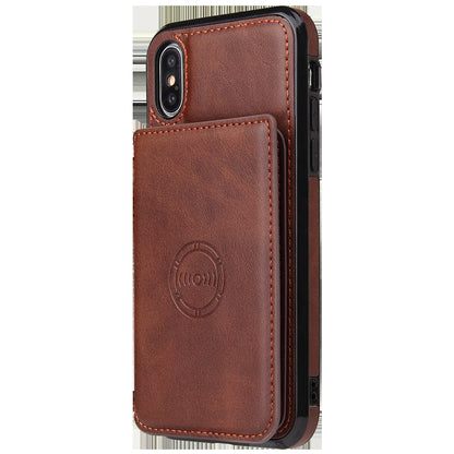 Leather Phone Case with Card Wallet brown