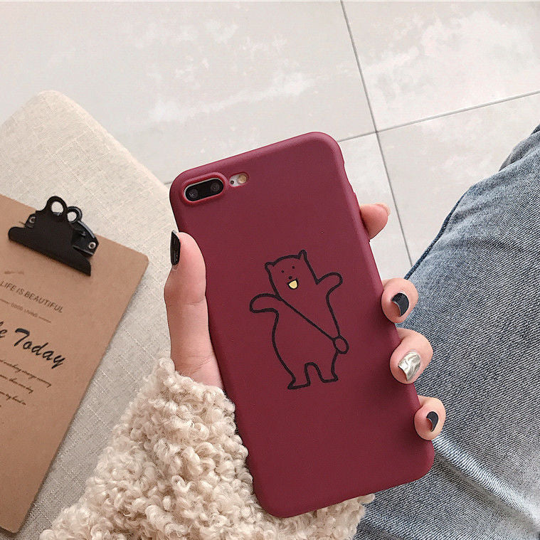 Matte Protective Cartoon Frosted Phone Case