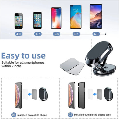 Foldable Magnetic Car Phone Holder – Universal Stand for Air Vent