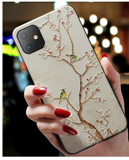 Embossed Frosted Soft Shell: Inspired Mobile Phone Case