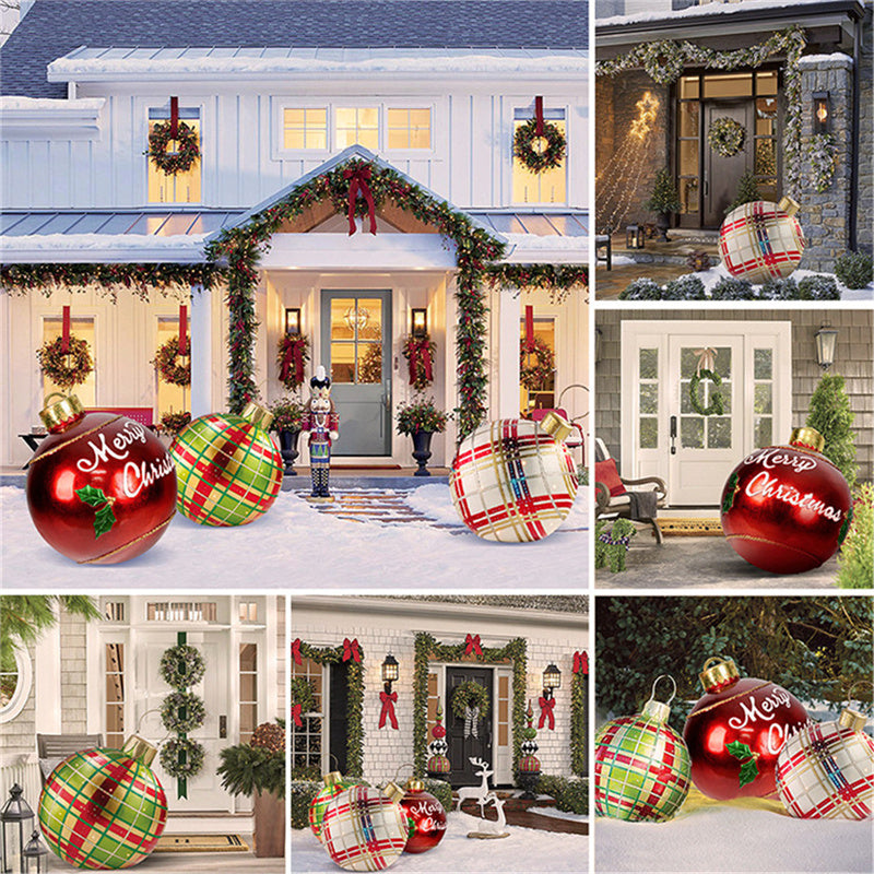 Outdoor PVC 60CM Inflatable Christmas Ornament Ball