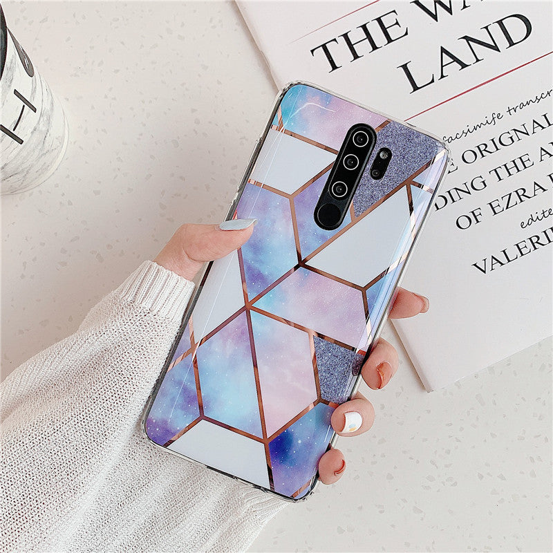 Xiaomi Plating Splice Marble Phone Cases