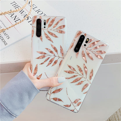 Huawei Phone Case, Pineapple & Bronzing Leaves Design