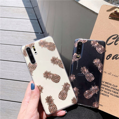 Huawei Phone Case, Pineapple & Bronzing Leaves Design