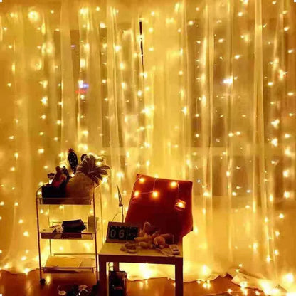 Merry Christmas Home Decor Curtain Garland Lights