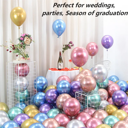 Metallic Balloons: 10-Inch, Perfect for Weddings, Parties, and Celebrations