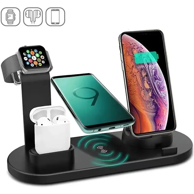 5-in-1 draadloos snellaaddock voor telefoons, Apple Watch, AirPods