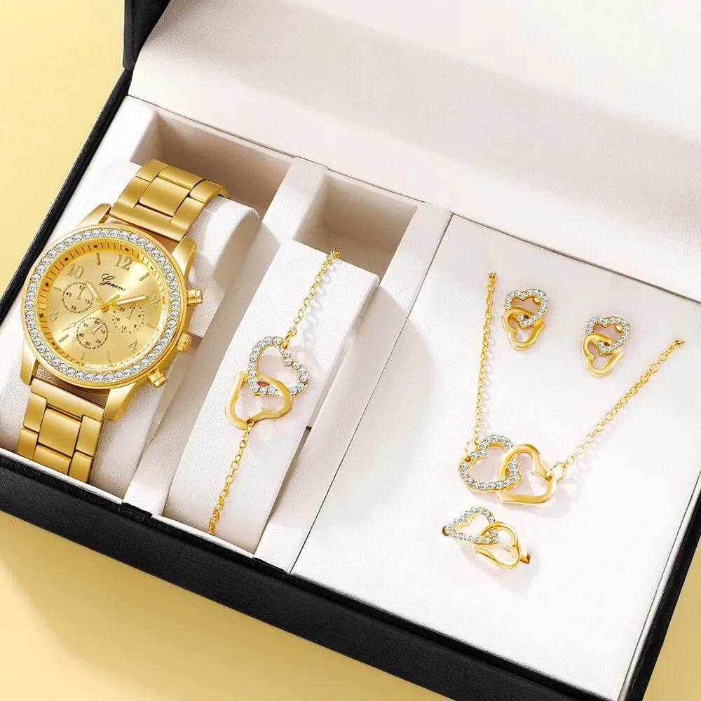 Wristwatch and Bracelet Set gold