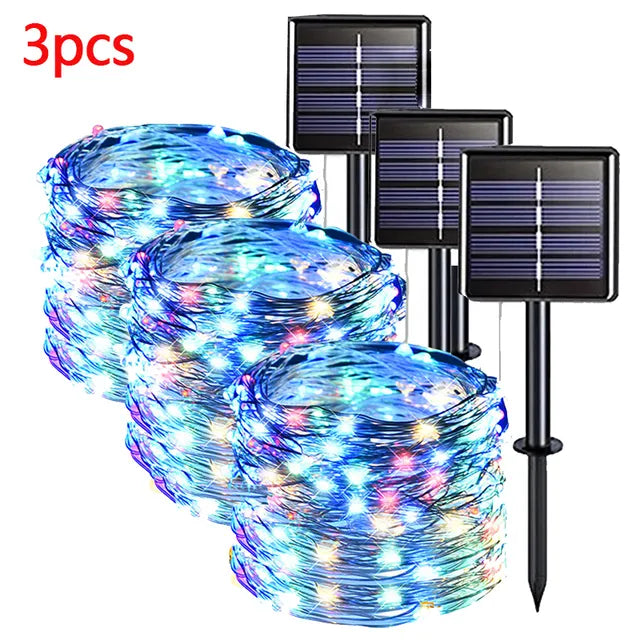 Solar LED Fairy Lights: 42M, 400 LEDs, Waterproof, Outdoor Decoration