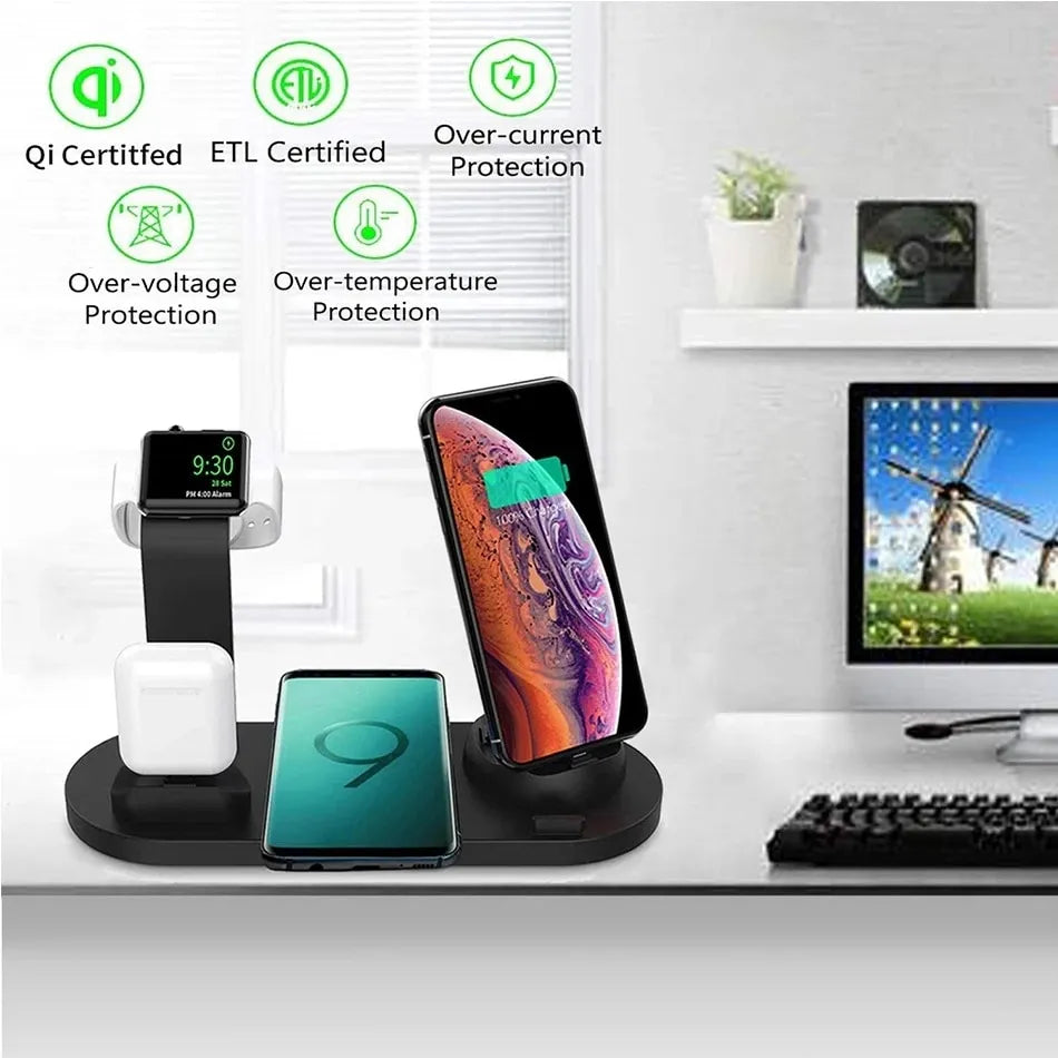 5-in-1 Wireless Fast Charging Dock for Phones, Apple Watch, AirPods