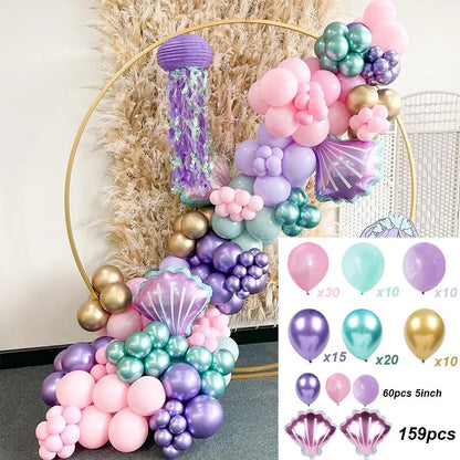 Balloon Garland Kit: 159pcs, Multiple Colors, Ideal for Various Celebrations.