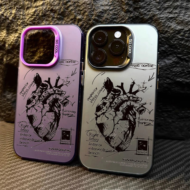 Cardiovascular Heart Model Case for iPhone 15 Pro Max 11-15 XS XR 7 8 Plus