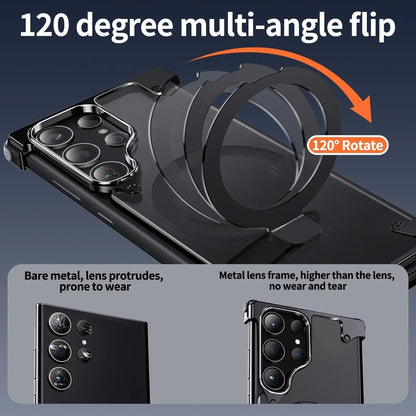 Samsung Galaxy S24/S23 Ultra Hülle - Bumper aus Aluminiumlegierung mit magnetischem Ständer