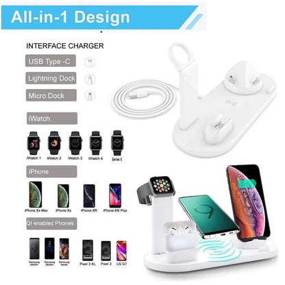 5-in-1 Wireless Fast Charging Dock for Phones, Apple Watch, AirPods