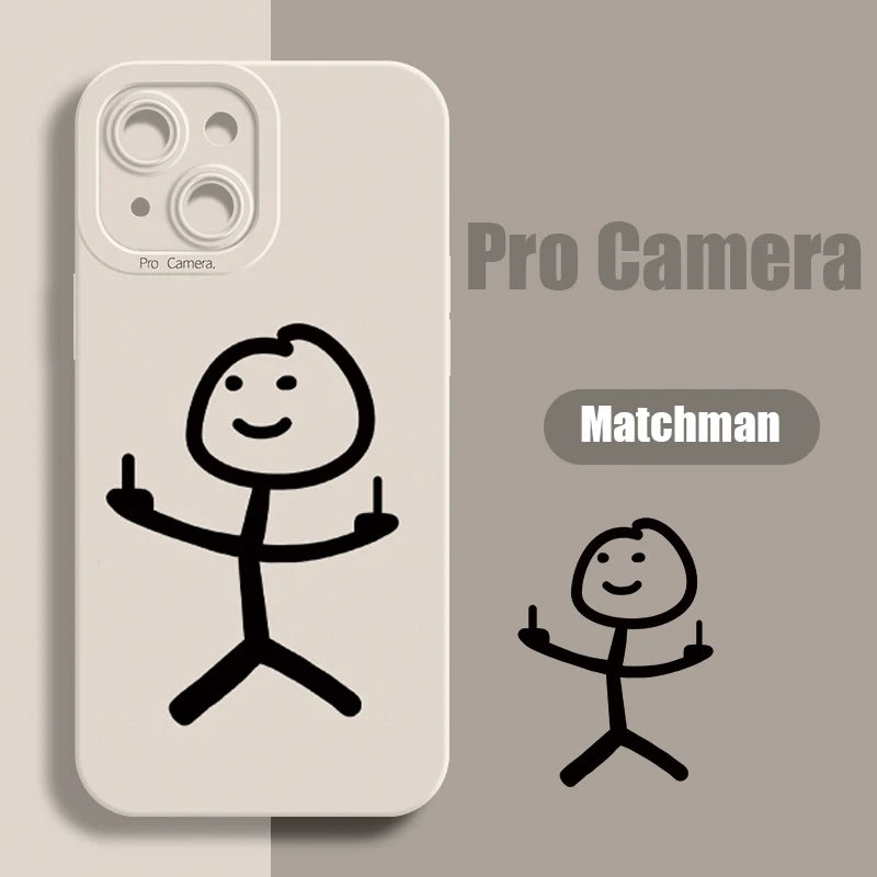 Cartoon Matchman Shockproof iPhone Case