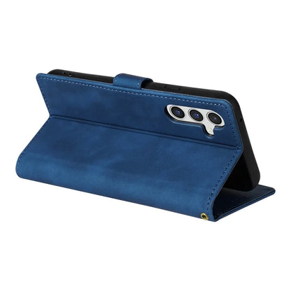 Multi-Card Slot Wallet Leather Case for Samsung Blue