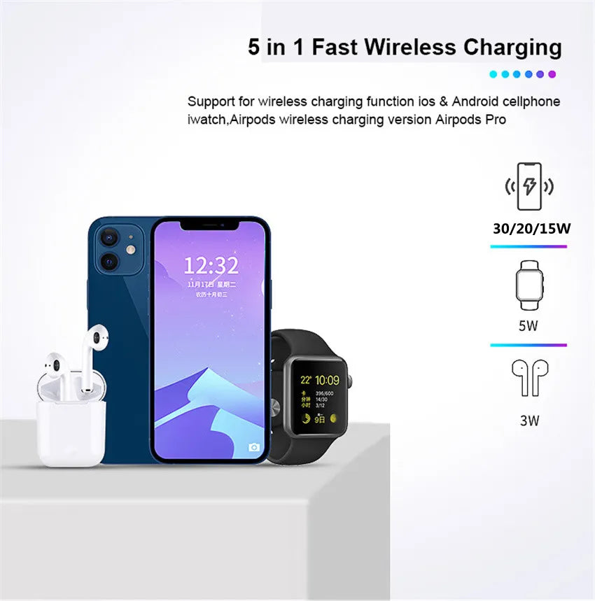 Magnetic Wireless Charger Stand for iPhone, Apple Watch, and AirPods