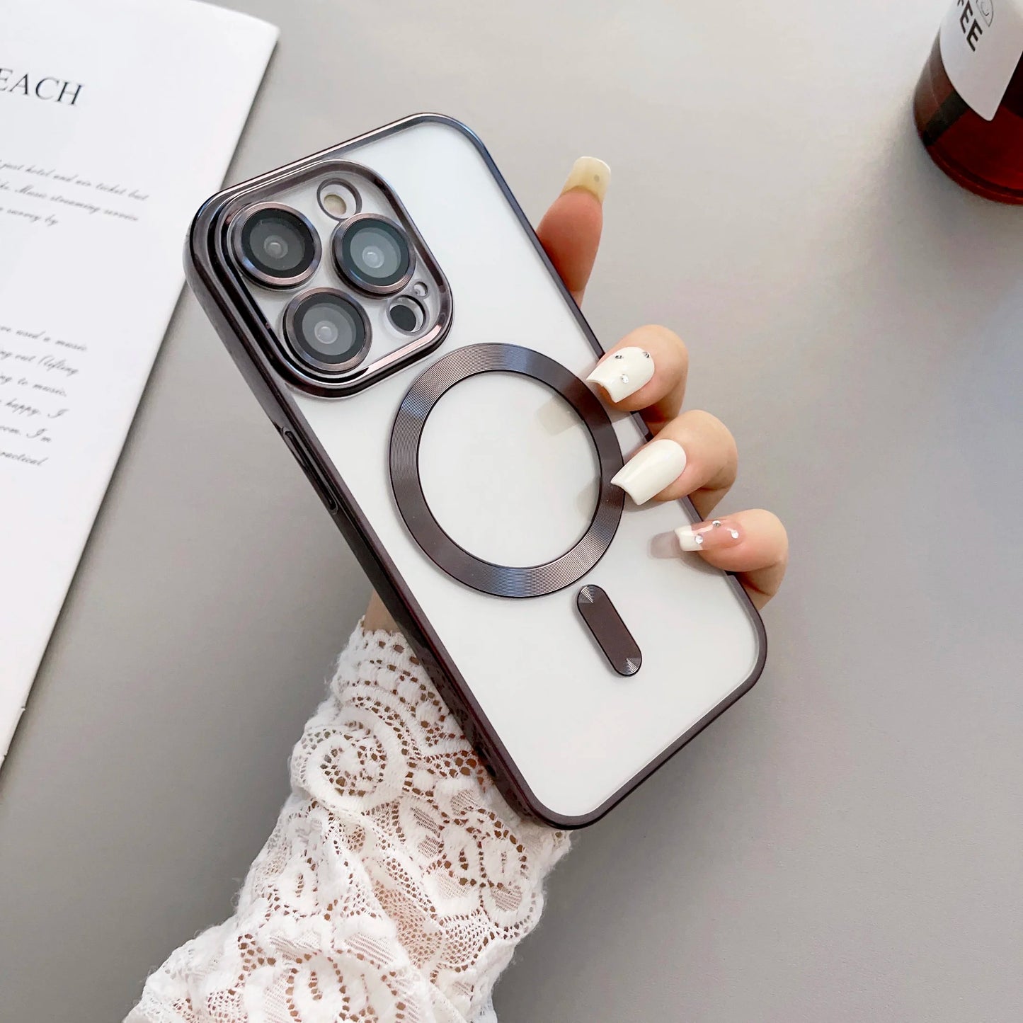 Plating Magnetic Wireless Soft TPU iPhone Cases