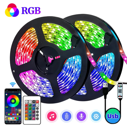 RGB-LED-Streifenlichter: 5 V, 1 m–30 m, Musiksynchronisation, Farbwechsel