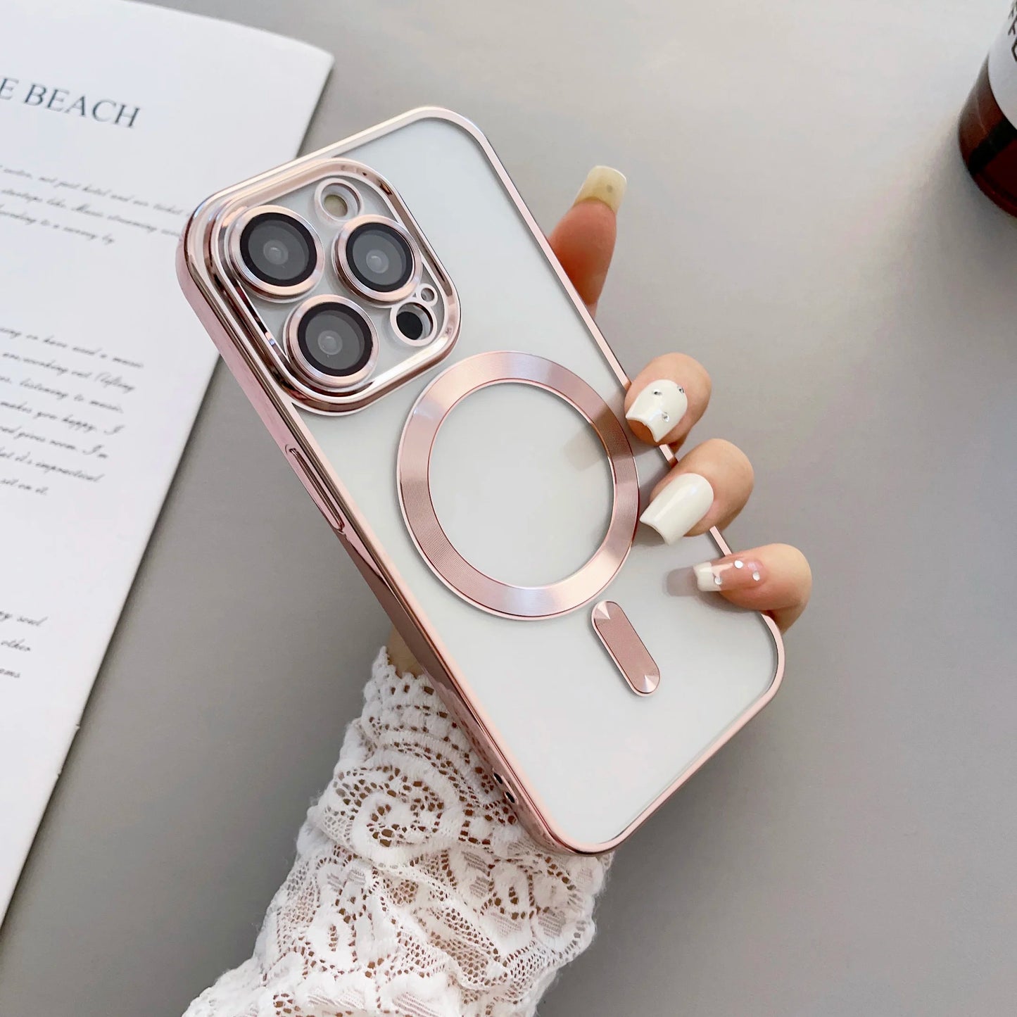 Plating Magnetic Wireless Soft TPU iPhone Cases