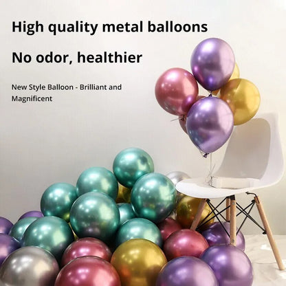 Metallic Balloons: 10-Inch, Perfect for Weddings, Parties, and Celebrations