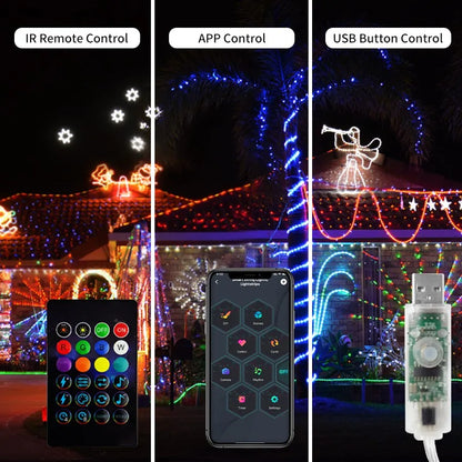 Christmas LED Fairy Lights: Indoor/Outdoor RGB Bluetooth APP Control