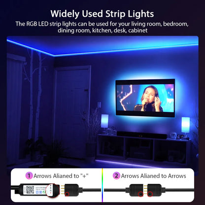 RGB LED Strip Lights: 5V, 1M-30M, Music Sync, Color Changing