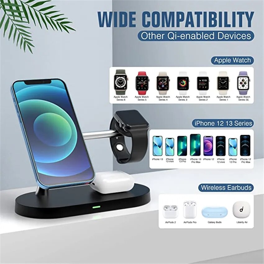 Magnetic Wireless Charger Stand for iPhone, Apple Watch, and AirPods