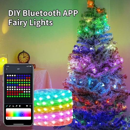 Kerst-LED-kerstverlichting: RGB Bluetooth APP-bediening voor binnen en buiten