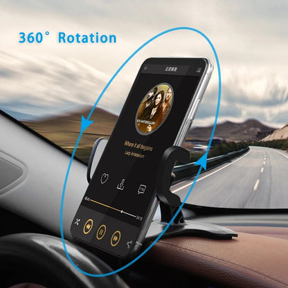 Universal Dashboard Car Phone Holder with Easy Clip Mount for GPS Navigation.