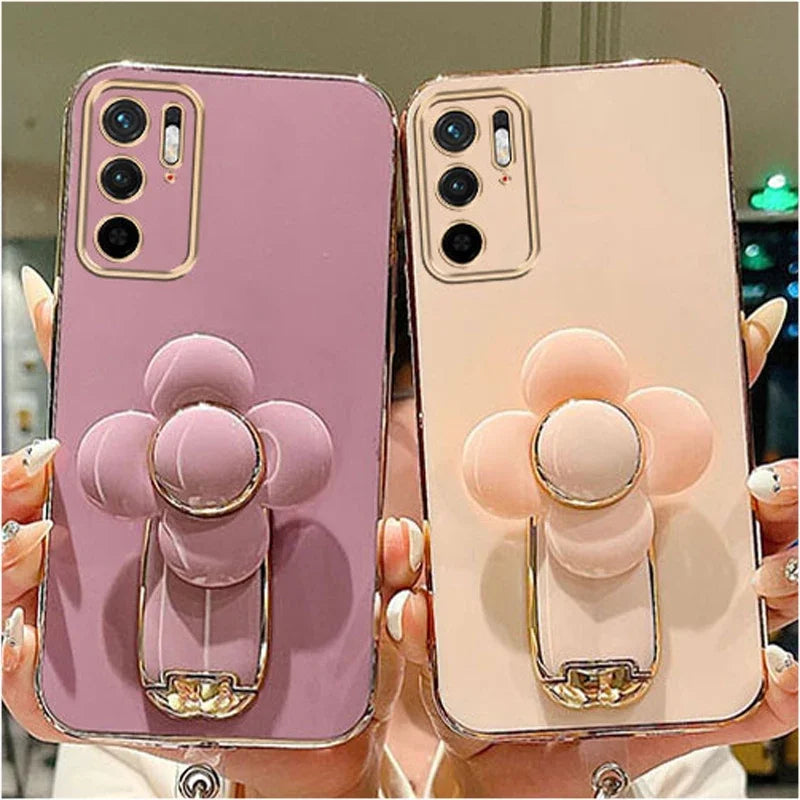 Luxury Flower Tie Rod Stand Case for Samsung