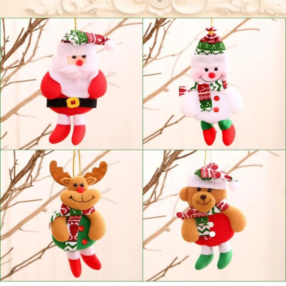 Christmas Tree Accessories Cloth Small Pendant Gifts 4pcs