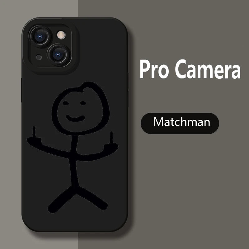 Cartoon Matchman Shockproof iPhone Case