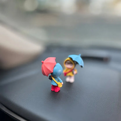 Cute Umbrella Couple Car Interior Decorations