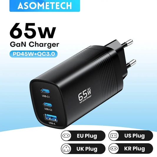 Type-C 65W GaN Fast Charger for MacBook, Tablets, iPhone, Samsung