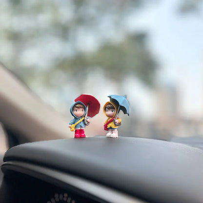 Cute Umbrella Couple Car Interior Decorations