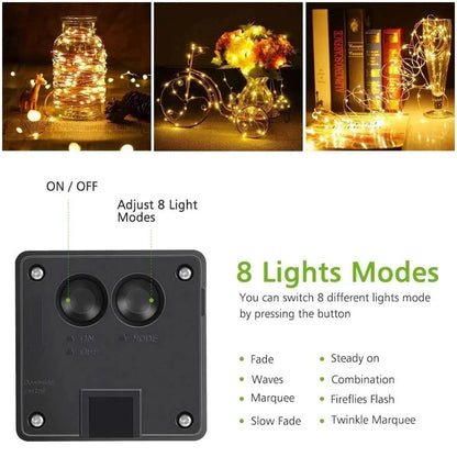 Solar LED Fairy Lights: 42M, 400 LEDs, Waterproof, Outdoor Decoration