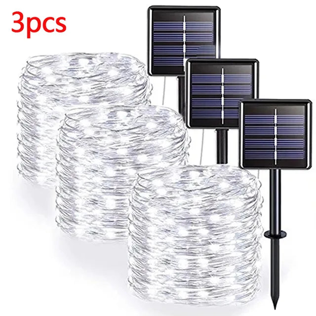 Solar LED Fairy Lights: 42M, 400 LEDs, Waterproof, Outdoor Decoration