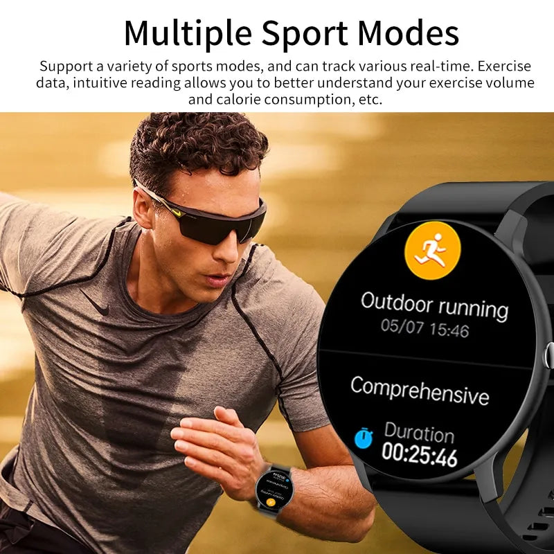 Full Touch Screen Sport Fitness Smart Watch for Men Women