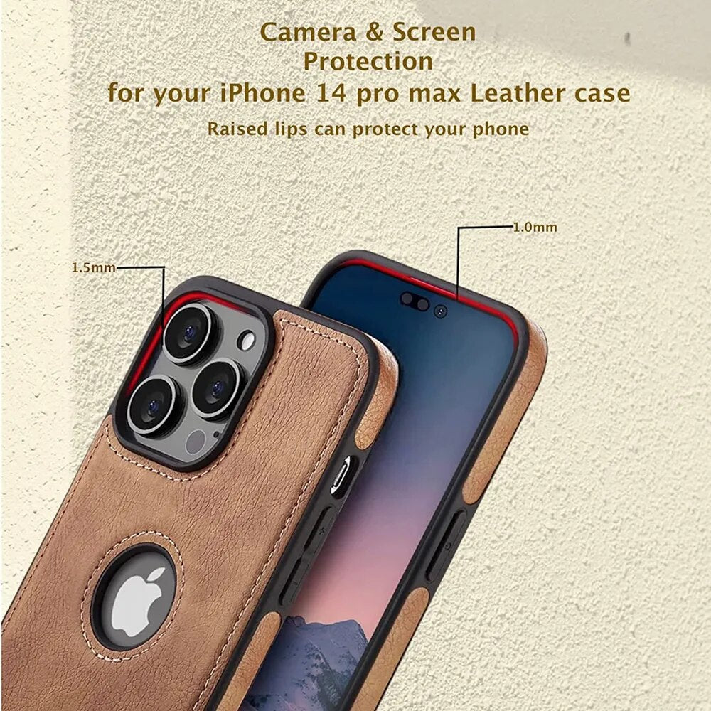 Ultra Thin Leather Phone Case for iPhone - Shockproof