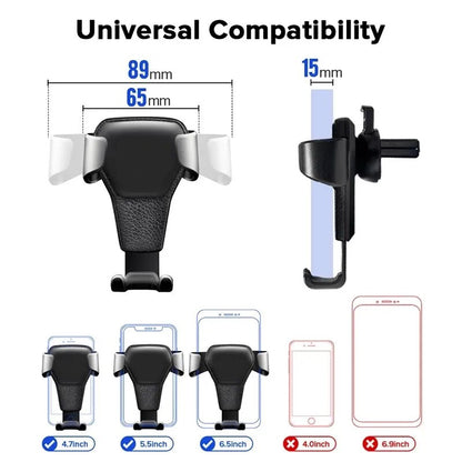 Universal Gravity Auto Phone Holder for Car Air Vent