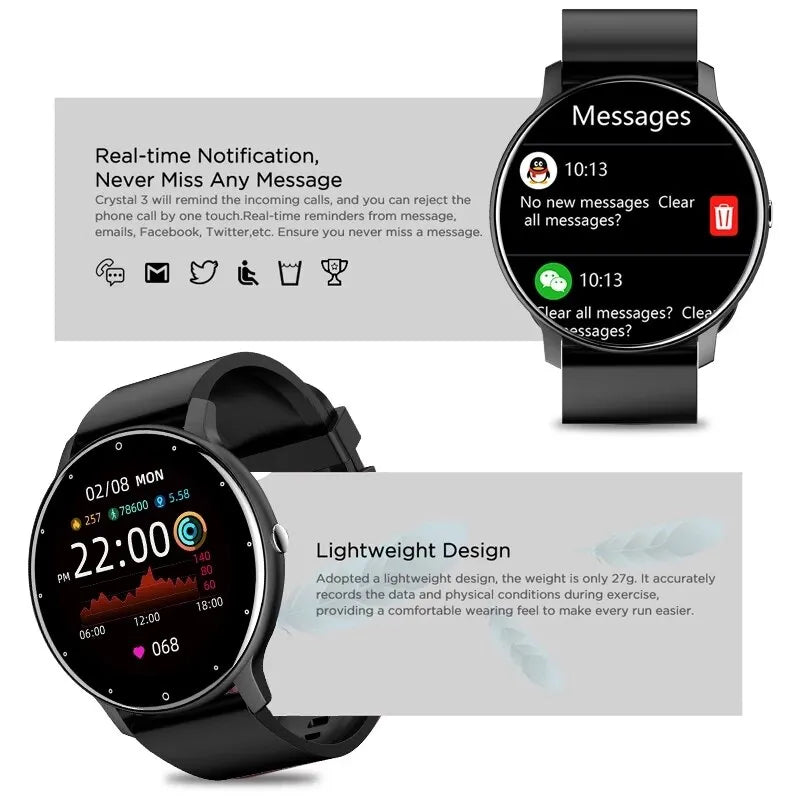 LIGE Smart Watch: Activity Tracking, Heart Rate Monitor, Sports, Android & iOS