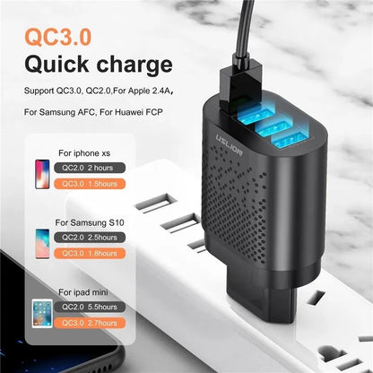 USLION 48W 4-Port USB Fast Charger