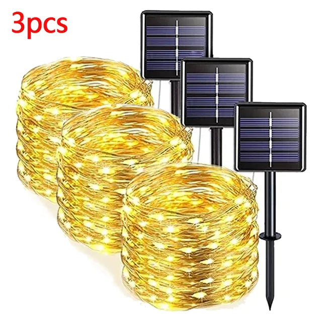 Solar LED Fairy Lights: 42M, 400 LEDs, Waterproof, Outdoor Decoration