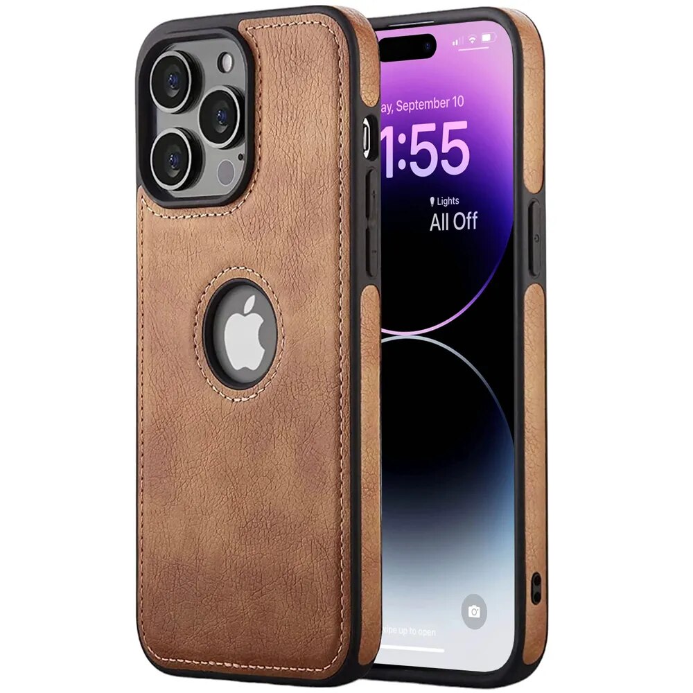 Ultra Thin Leather Phone Case for iPhone - Shockproof